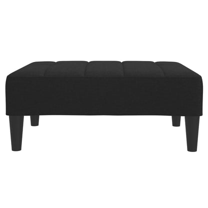 vidaXL Schlafsofa 2-Sitzer mit Fußhocker Schwarz Stoff