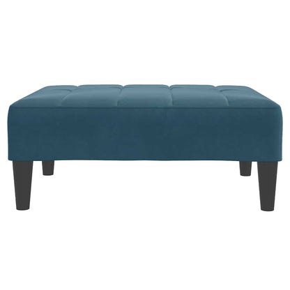 vidaXL Schlafsofa 2-Sitzer mit Fußhocker Blau Samt