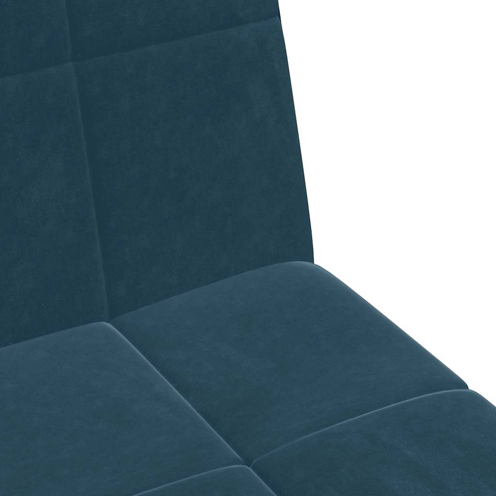 vidaXL Schlafsofa 2-Sitzer mit Fußhocker Blau Samt