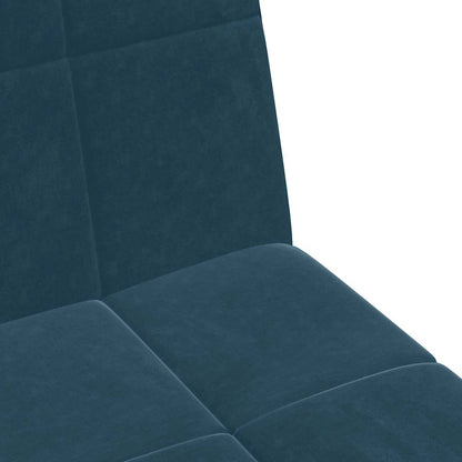 vidaXL Schlafsofa 2-Sitzer mit Fußhocker Blau Samt