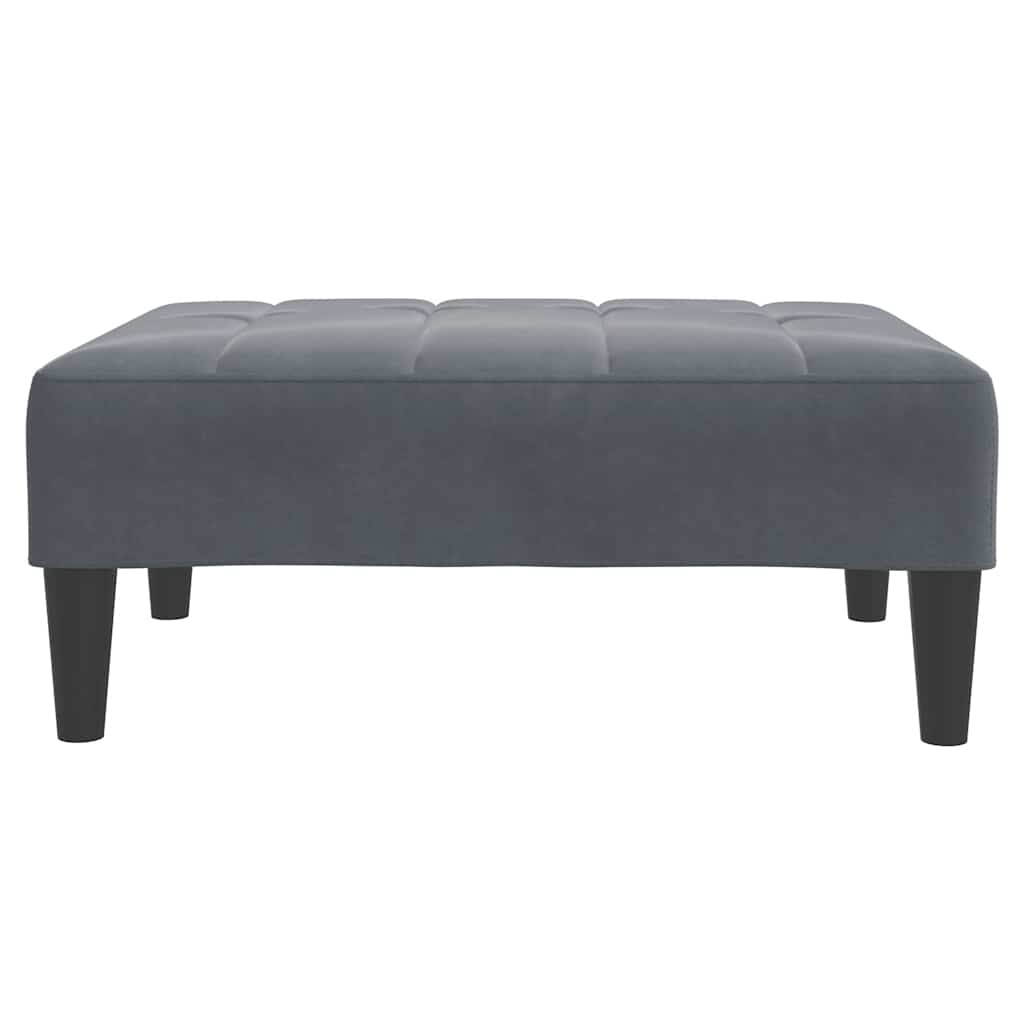 vidaXL Canapé-lit 2 places avec repose-pieds Velours gris foncé