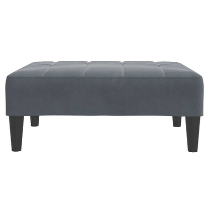 vidaXL Canapé-lit 2 places avec repose-pieds Velours gris foncé