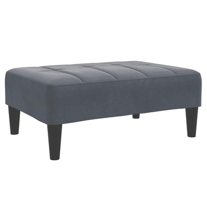 vidaXL Canapé-lit 2 places avec repose-pieds Velours gris foncé