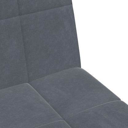 vidaXL Canapé-lit 2 places avec repose-pieds Velours gris foncé
