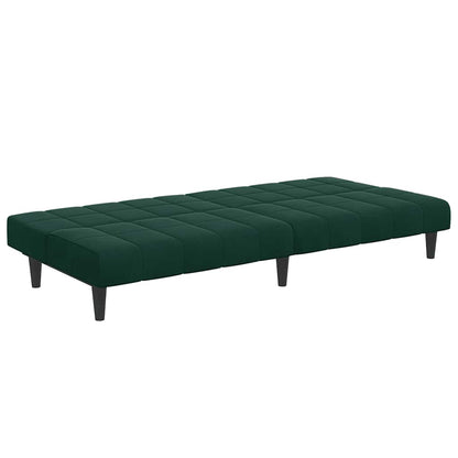 vidaXL Canapé-lit 2 places avec repose-pieds Velours Vert foncé