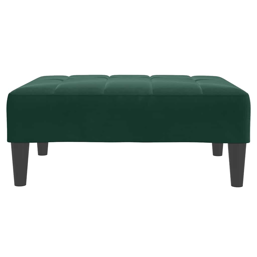 vidaXL Canapé-lit 2 places avec repose-pieds Velours Vert foncé