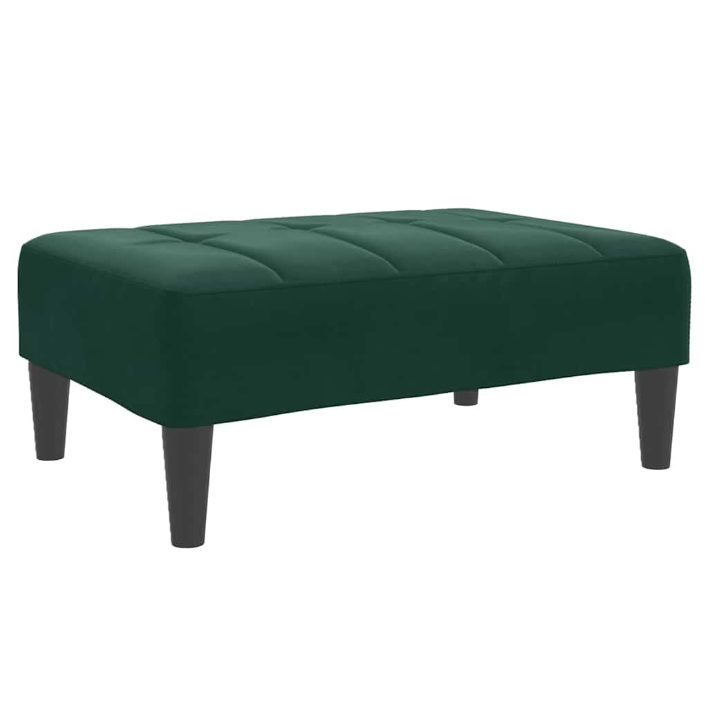 vidaXL Canapé-lit 2 places avec repose-pieds Velours Vert foncé