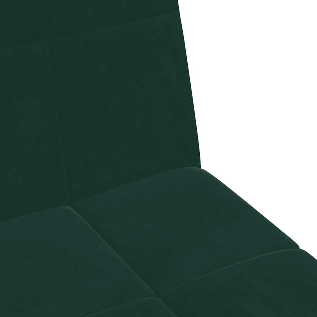 vidaXL Canapé-lit 2 places avec repose-pieds Velours Vert foncé