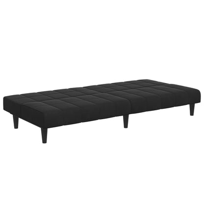 vidaXL Schlafsofa 2-Sitzer mit Fußhocker Schwarz Samt