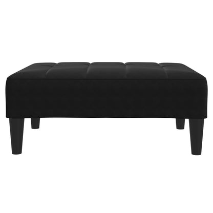 vidaXL Schlafsofa 2-Sitzer mit Fußhocker Schwarz Samt