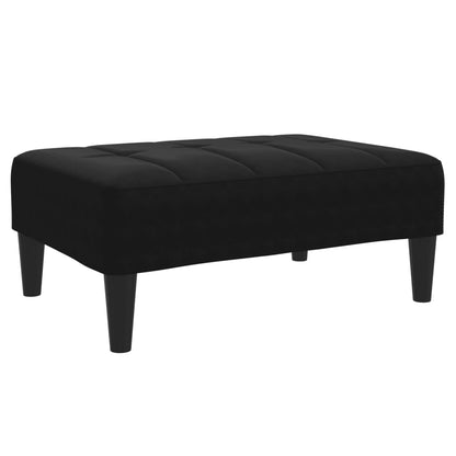 vidaXL Schlafsofa 2-Sitzer mit Fußhocker Schwarz Samt