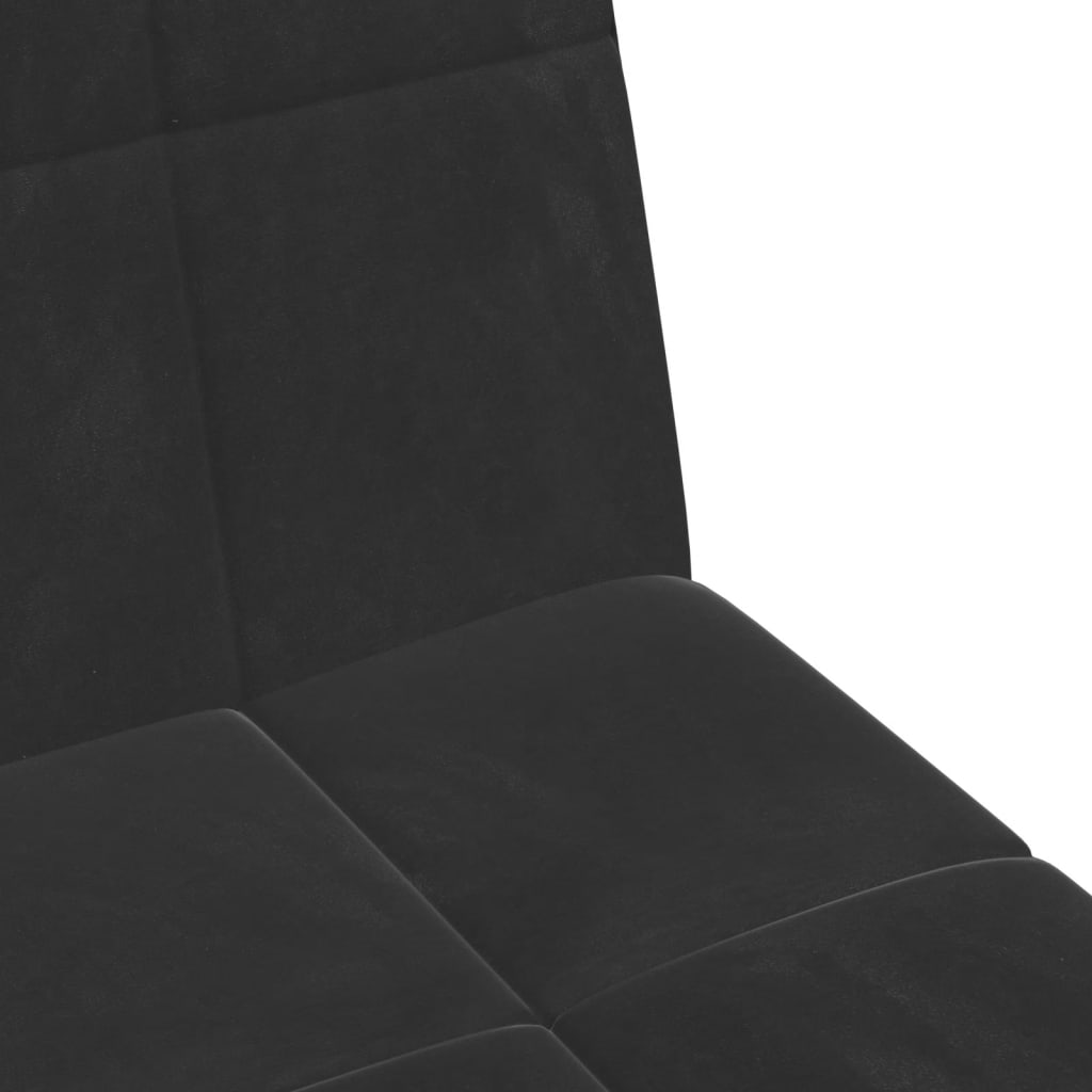 vidaXL Schlafsofa 2-Sitzer mit Fußhocker Schwarz Samt