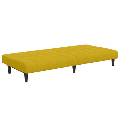 vidaXL Schlafsofa 2-Sitzer mit Fußhocker Gelb Samt