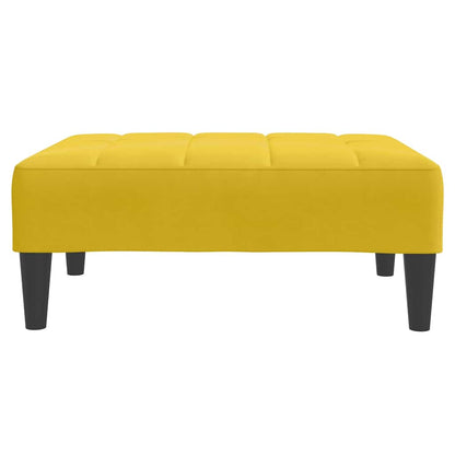 vidaXL Schlafsofa 2-Sitzer mit Fußhocker Gelb Samt