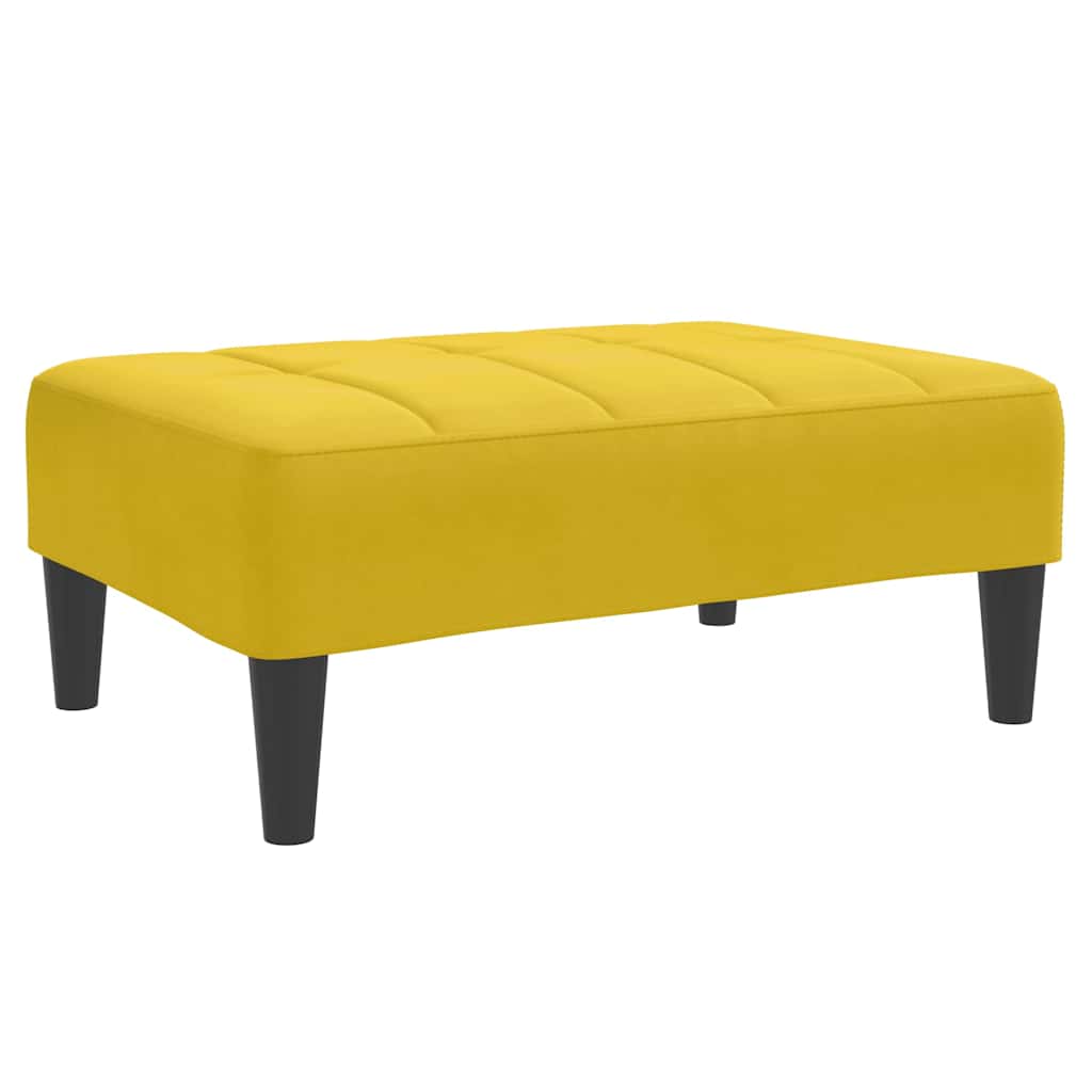 vidaXL Schlafsofa 2-Sitzer mit Fußhocker Gelb Samt