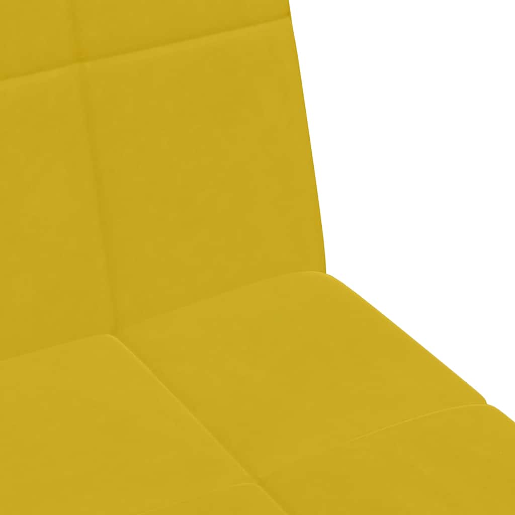 vidaXL Schlafsofa 2-Sitzer mit Fußhocker Gelb Samt