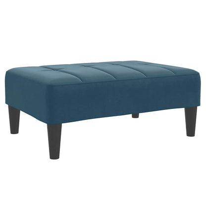 vidaXL Schlafsofa 2-Sitzer mit Fußhocker Blau Samt