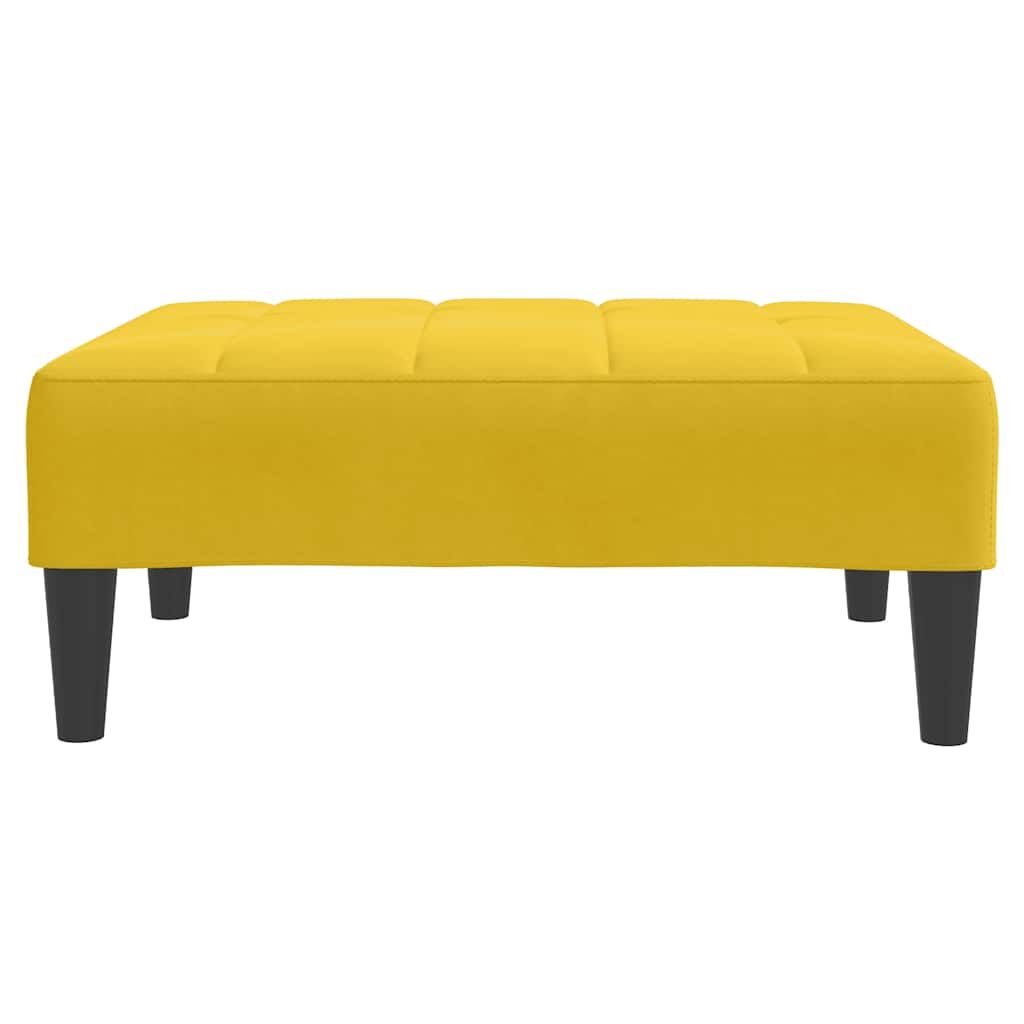 vidaXL Schlafsofa 2-Sitzer mit Fußhocker Gelb Samt
