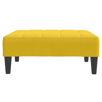 vidaXL Schlafsofa 2-Sitzer mit Fußhocker Gelb Samt