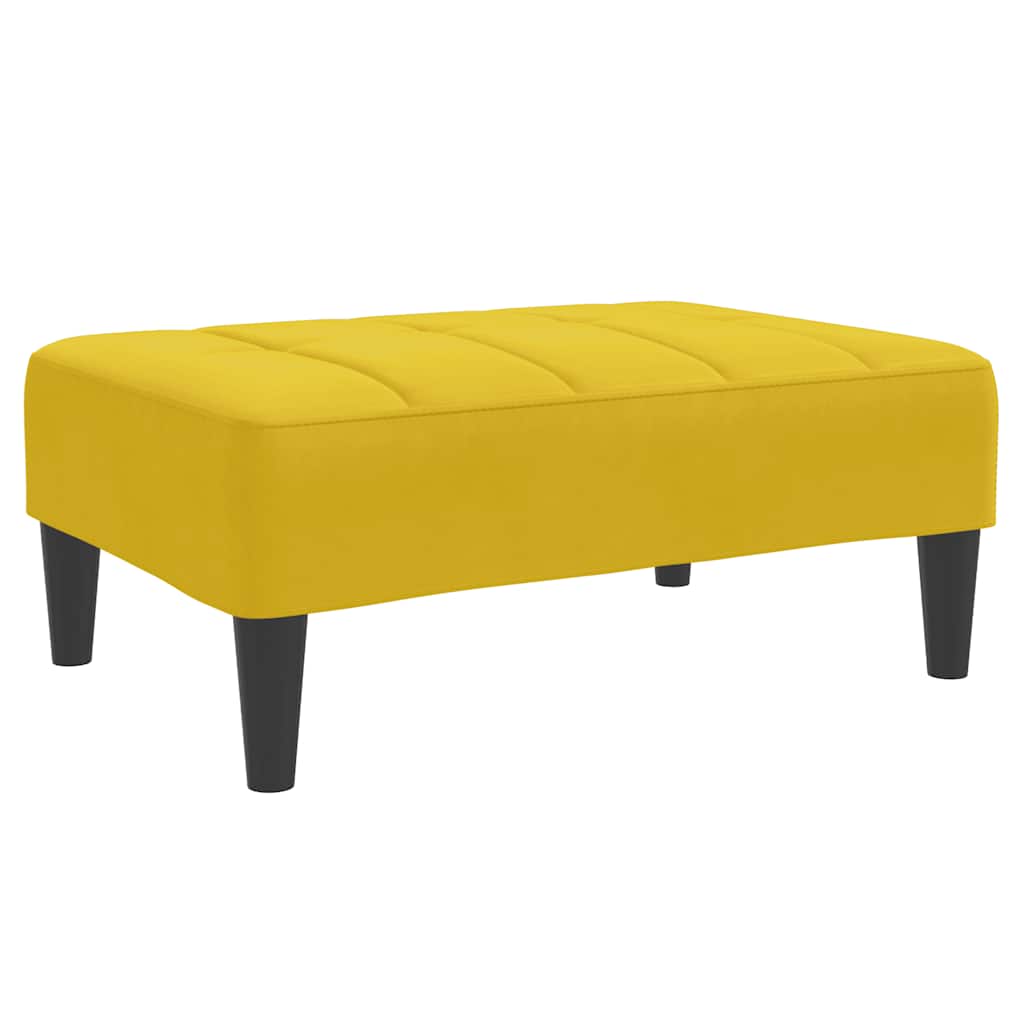 vidaXL Schlafsofa 2-Sitzer mit Fußhocker Gelb Samt