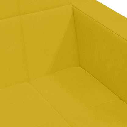 vidaXL Schlafsofa 2-Sitzer mit Fußhocker Gelb Samt