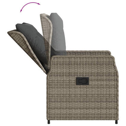 vidaXL 5-tlg. Garten-Essgruppe mit Kissen Grau Poly Rattan