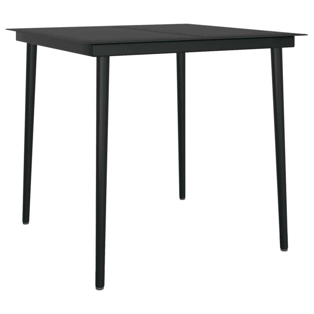 vidaXL 5-tlg. Garten-Essgruppe mit Kissen Schwarz Poly Rattan
