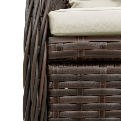 vidaXL Ensemble repas de jardin 5 pcs avec coussins résine tressée marron