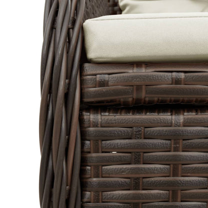 vidaXL Ensemble repas de jardin 5 pcs avec coussins résine tressée marron