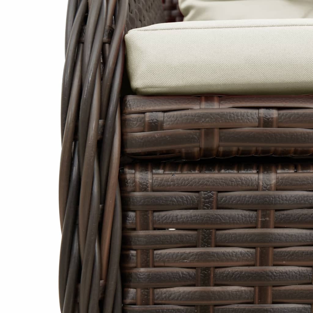 vidaXL Ensemble repas de jardin 5 pcs avec coussins résine tressée marron