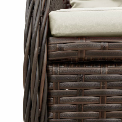 vidaXL Ensemble repas de jardin 5 pcs avec coussins résine tressée marron