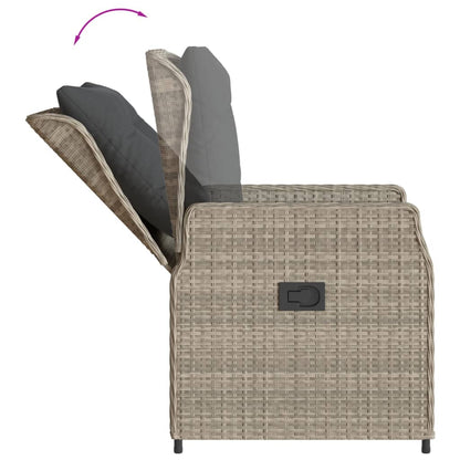 vidaXL 5-tlg. Garten-Essgruppe mit Kissen Hellgrau Poly Rattan