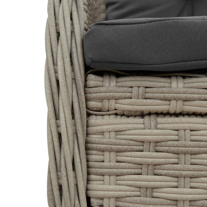 vidaXL 5-tlg. Garten-Essgruppe mit Kissen Hellgrau Poly Rattan