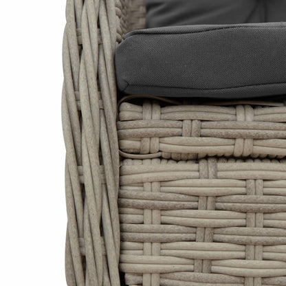 vidaXL 5-tlg. Garten-Essgruppe mit Kissen Hellgrau Poly Rattan