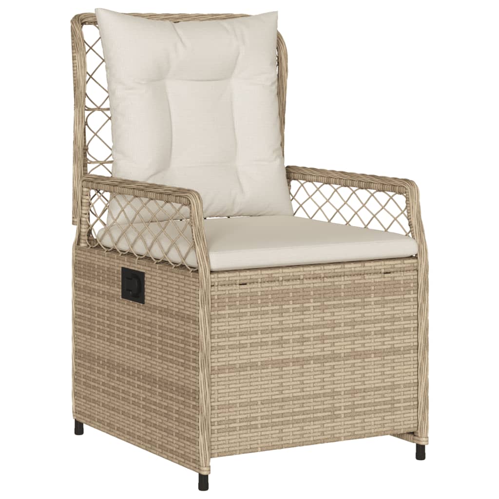 vidaXL 5-tlg. Garten-Essgruppe mit Kissen Beige Poly Rattan