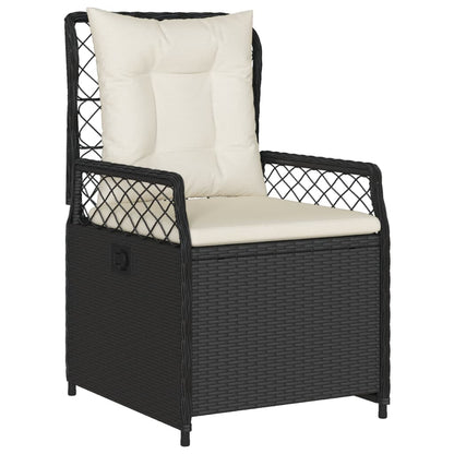 vidaXL 5-tlg. Garten-Essgruppe mit Kissen Schwarz Poly Rattan