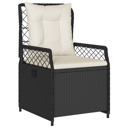 vidaXL 5-tlg. Garten-Essgruppe mit Kissen Schwarz Poly Rattan