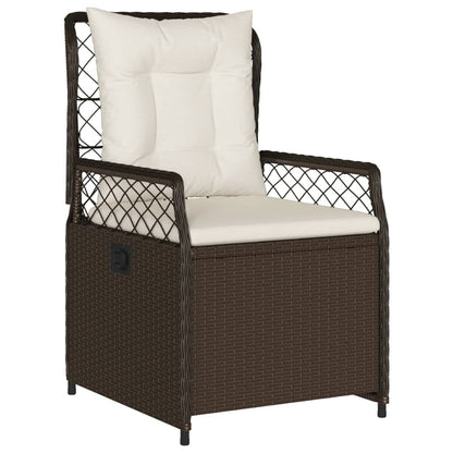vidaXL Ensemble repas de jardin 5 pcs avec coussins résine tressée marron