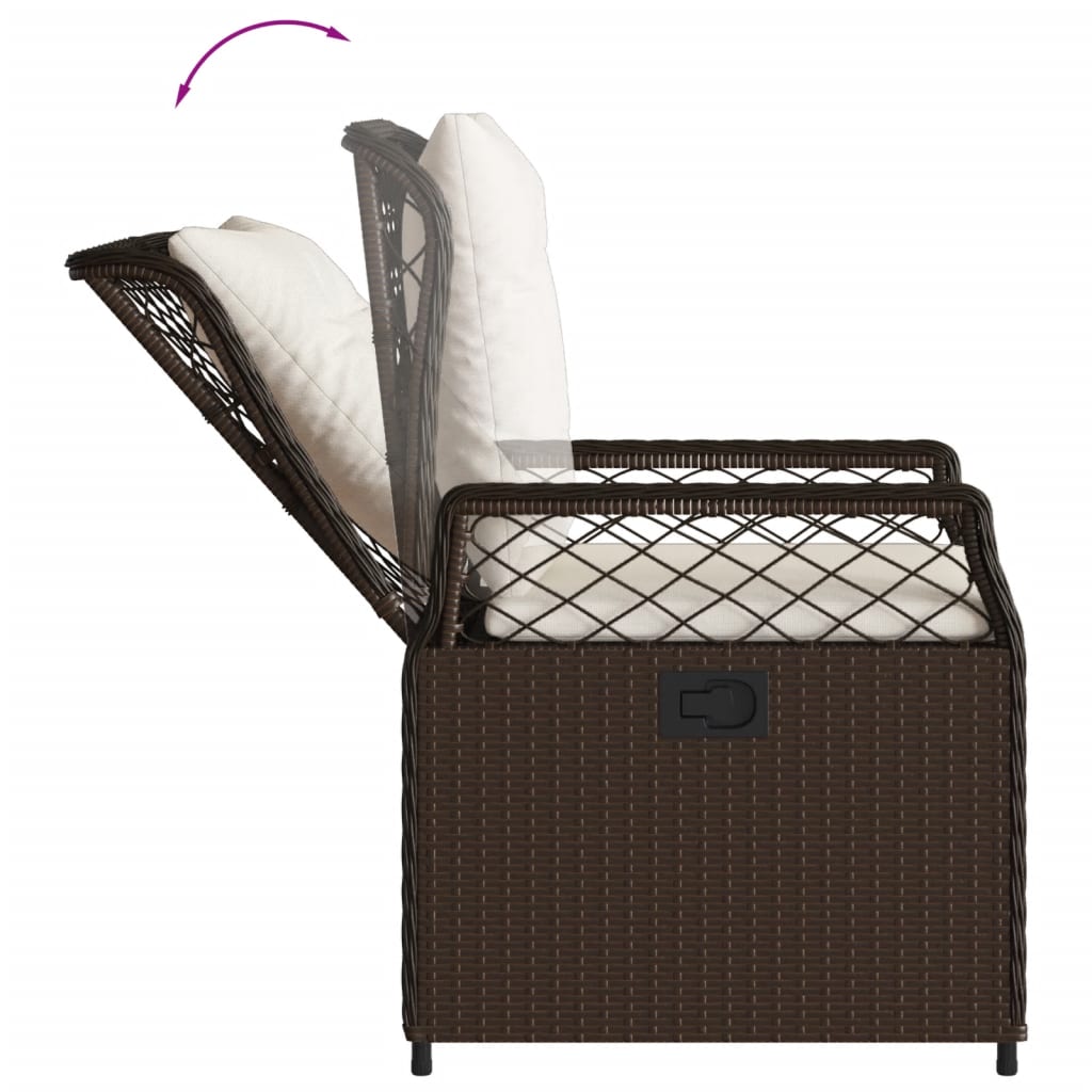 vidaXL Ensemble repas de jardin 5 pcs avec coussins résine tressée marron