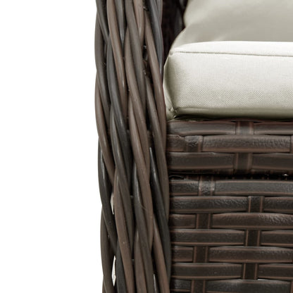 vidaXL Ensemble repas de jardin 5 pcs avec coussins résine tressée marron