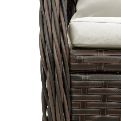 vidaXL Ensemble repas de jardin 5 pcs avec coussins résine tressée marron