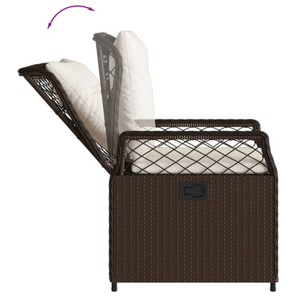 vidaXL 5-tlg. Garten-Essgruppe mit Kissen Braun Poly Rattan