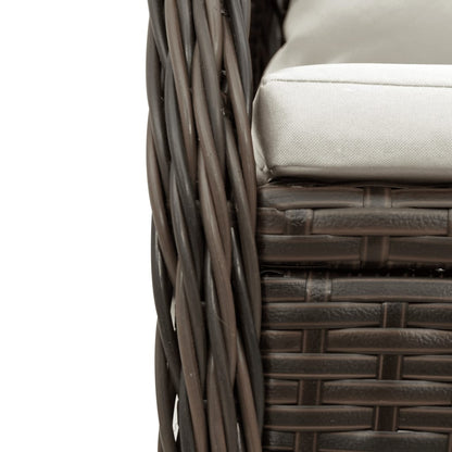 vidaXL 5-tlg. Garten-Essgruppe mit Kissen Braun Poly Rattan