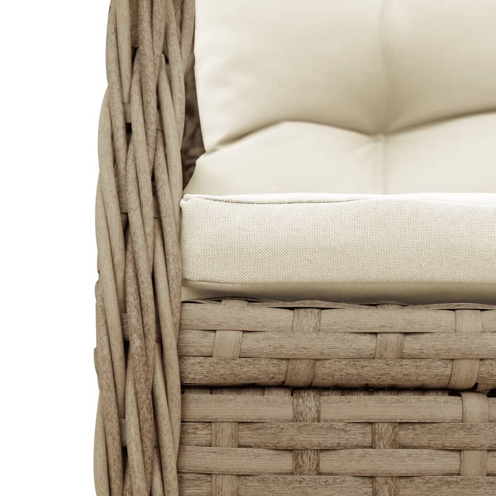vidaXL Ensemble repas de jardin 5 pcs avec coussins Résine tressée Beige