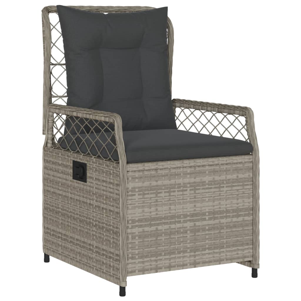 vidaXL 5-tlg. Garten-Essgruppe mit Kissen Hellgrau Poly Rattan