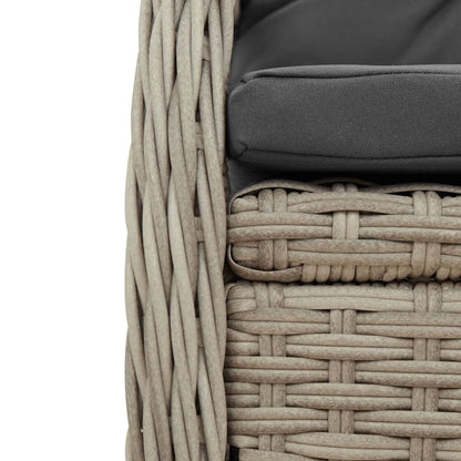 vidaXL 5-tlg. Garten-Essgruppe mit Kissen Hellgrau Poly Rattan