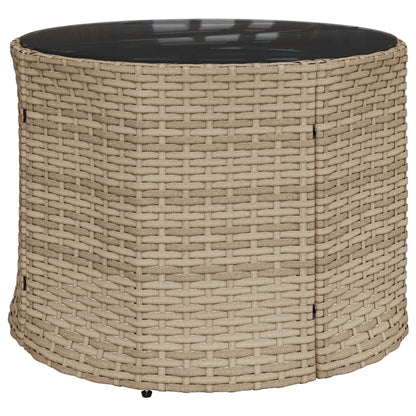 vidaXL 3-tlg. Garten-Sofagarnitur Halbrund Beige Poly-Rattan