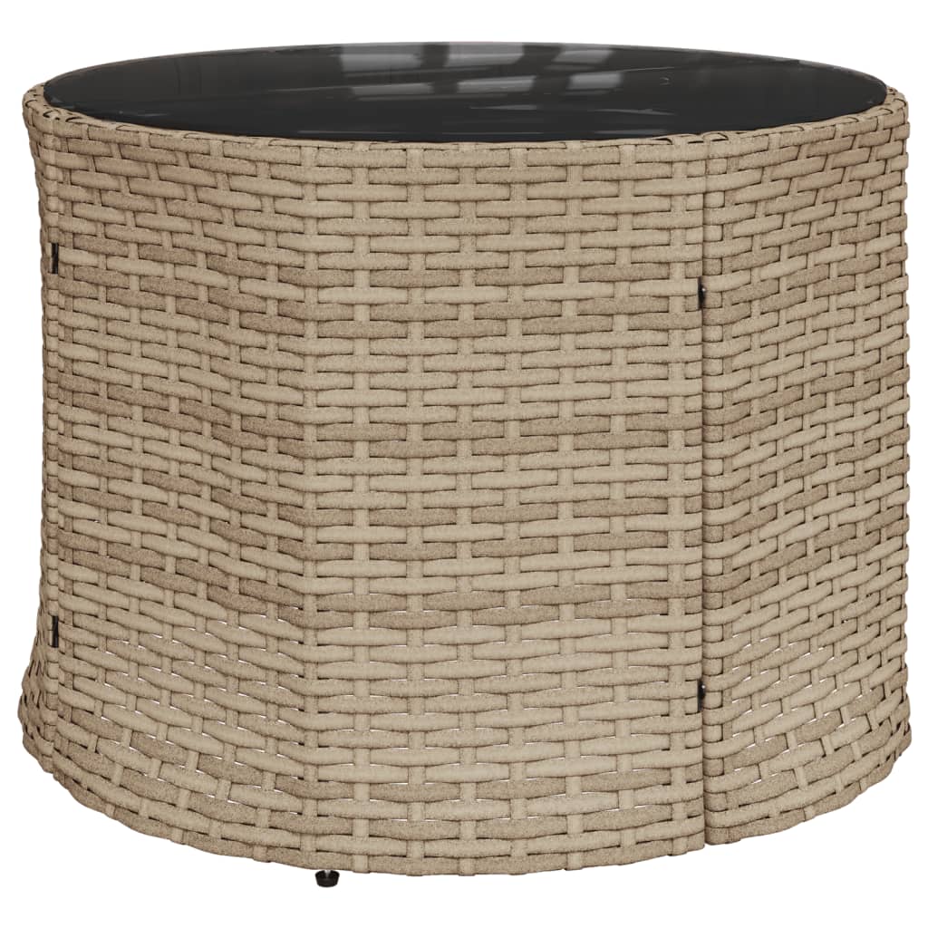 vidaXL Salon de jardin 3 pcs demi-rond beige résine tressée