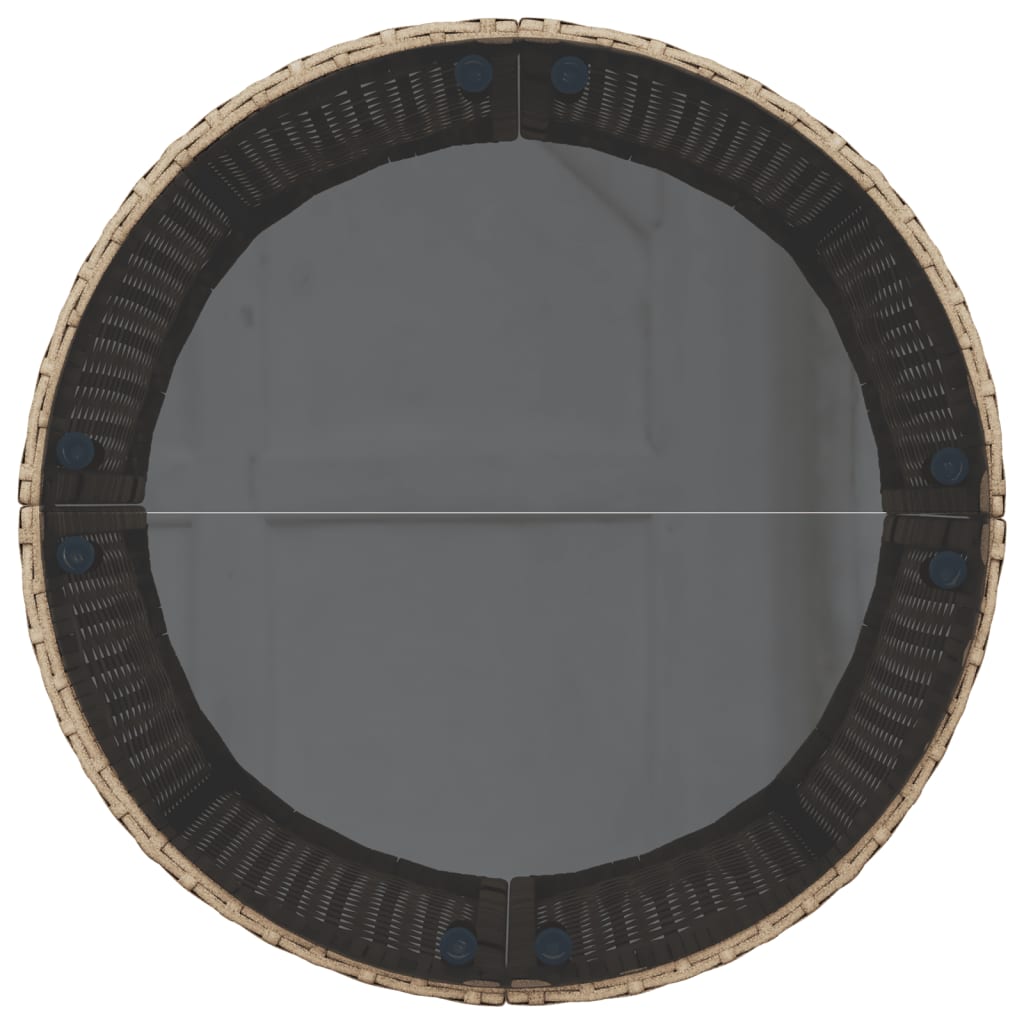 vidaXL Salon de jardin 3 pcs demi-rond beige résine tressée