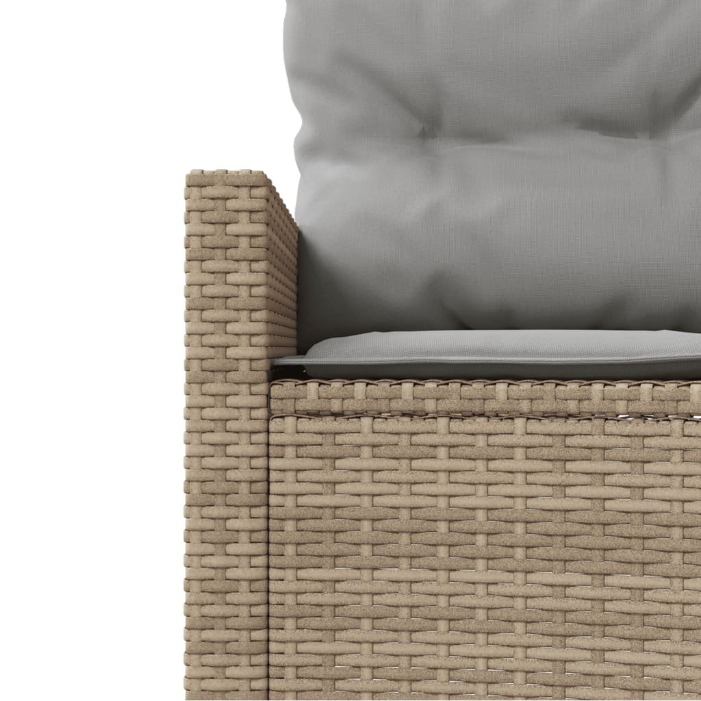 vidaXL Salon de jardin 3 pcs demi-rond beige résine tressée